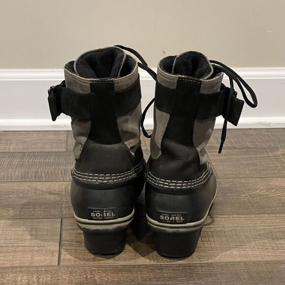 Sorel Winter Fancy Lace II Womens Size 11 Gray Black Waterproof Boots NL2125-011 - Picture 6 of 13